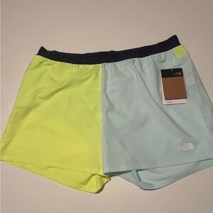 NWT The North Face Wander Shorts Womens XL Neon / Blue Running Outdoor Athletic